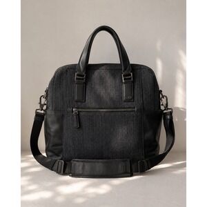 Tumi Beacon Hill Smith Jetsetter Bag Mens L Grey Black Leather Briefcase 68550SL